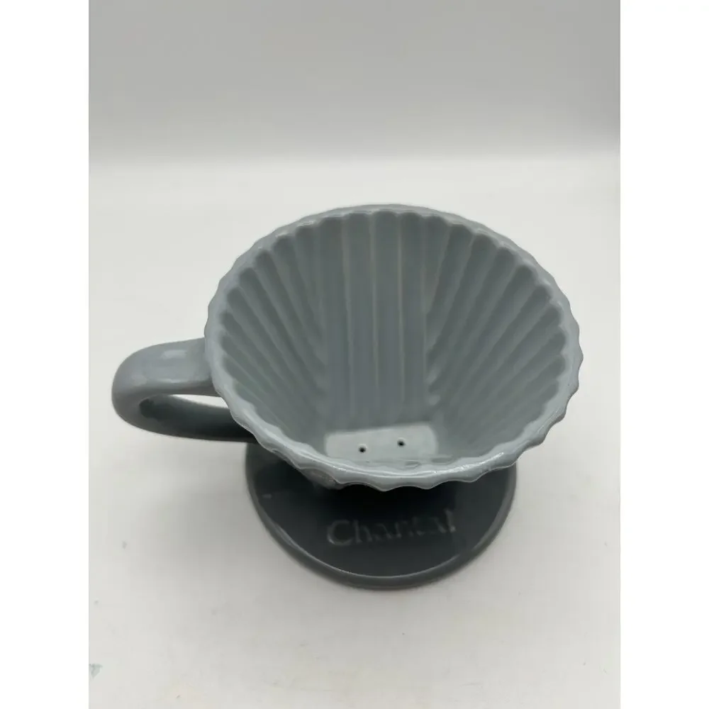 Chantal 8 oz Porcelain Pour Over Coffee Dripper Gray 92-FLT63 Fluted Cone